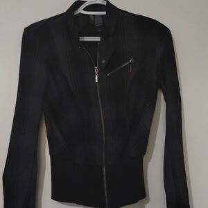 Bisou Bisou Black Zippered Blazer